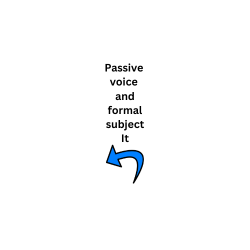 The Passive voice with a formal subject It